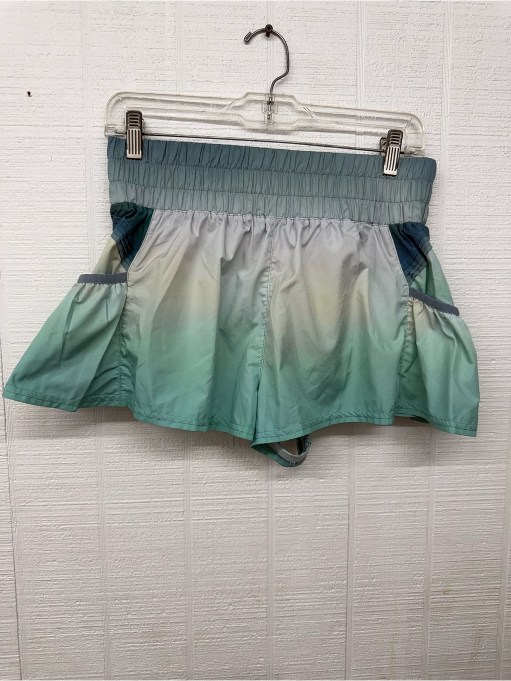 Free People Get ur Flirt on Mint to Teal Ombre Athletic Shorts